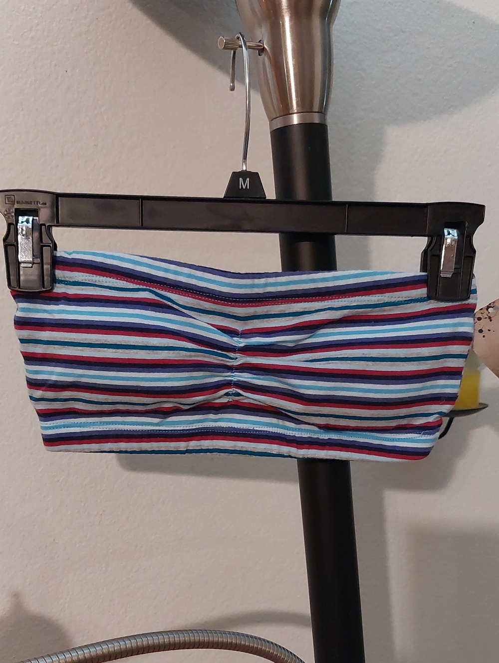 Vintage Y2K LEI Blue, Gray, And Burgundy Striped Bandeau